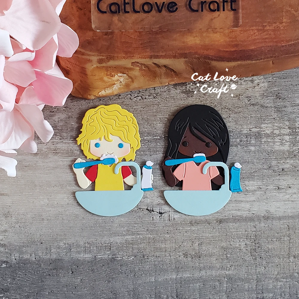 Catlove 치아 칫솔질 금속 절단 다이, 스크랩북 스텐실 다이 컷 카드 제작, DIY 공예 엠보싱, 새로운 다이 2023