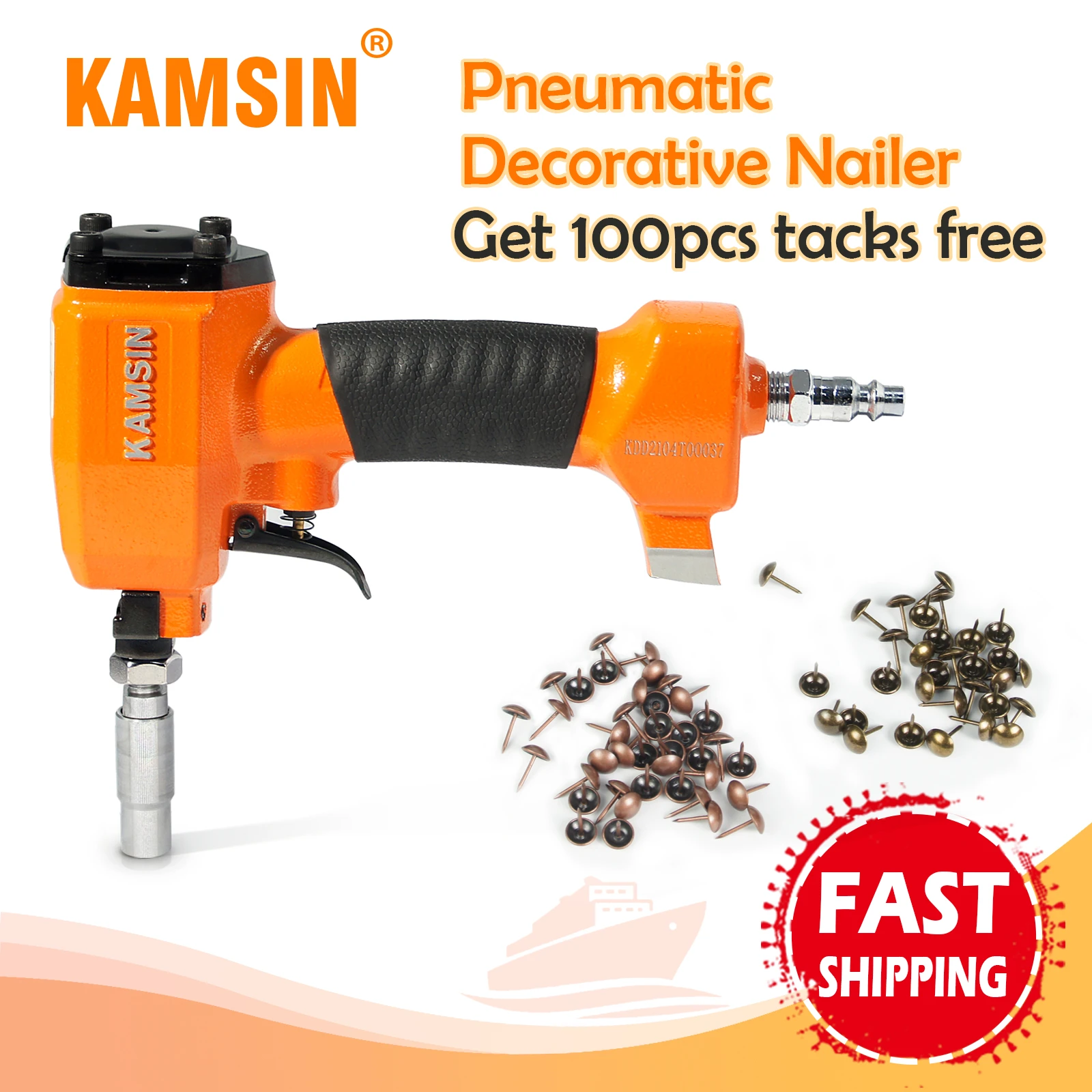 KAMSIN Pneumatic Decorative Pin Nailer with Loading Board, Finish