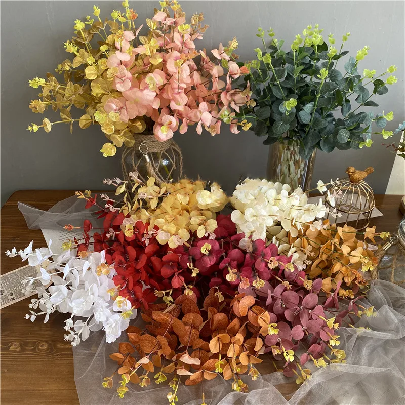 20pcs Artificial Eucalyptus Leaves Stems with White Seeds Short Silver  Dollar Flowers for Decoration Greenery Plants for Flower - AliExpress