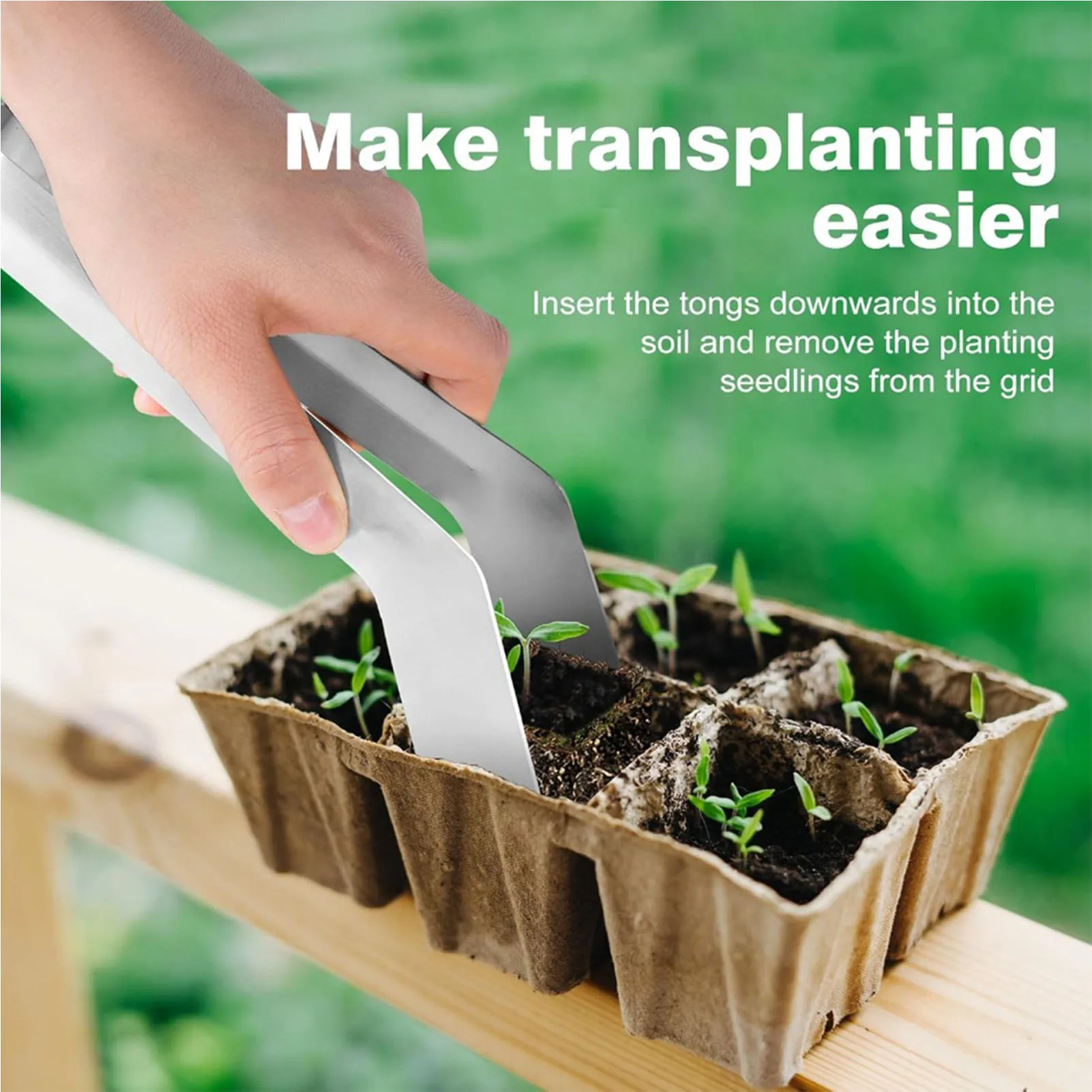Garden Seedling Transplant Tongs Stainless Steel Seedling Transplant Tongs Multi-Purpose Wear Resistant Clip For Gardening