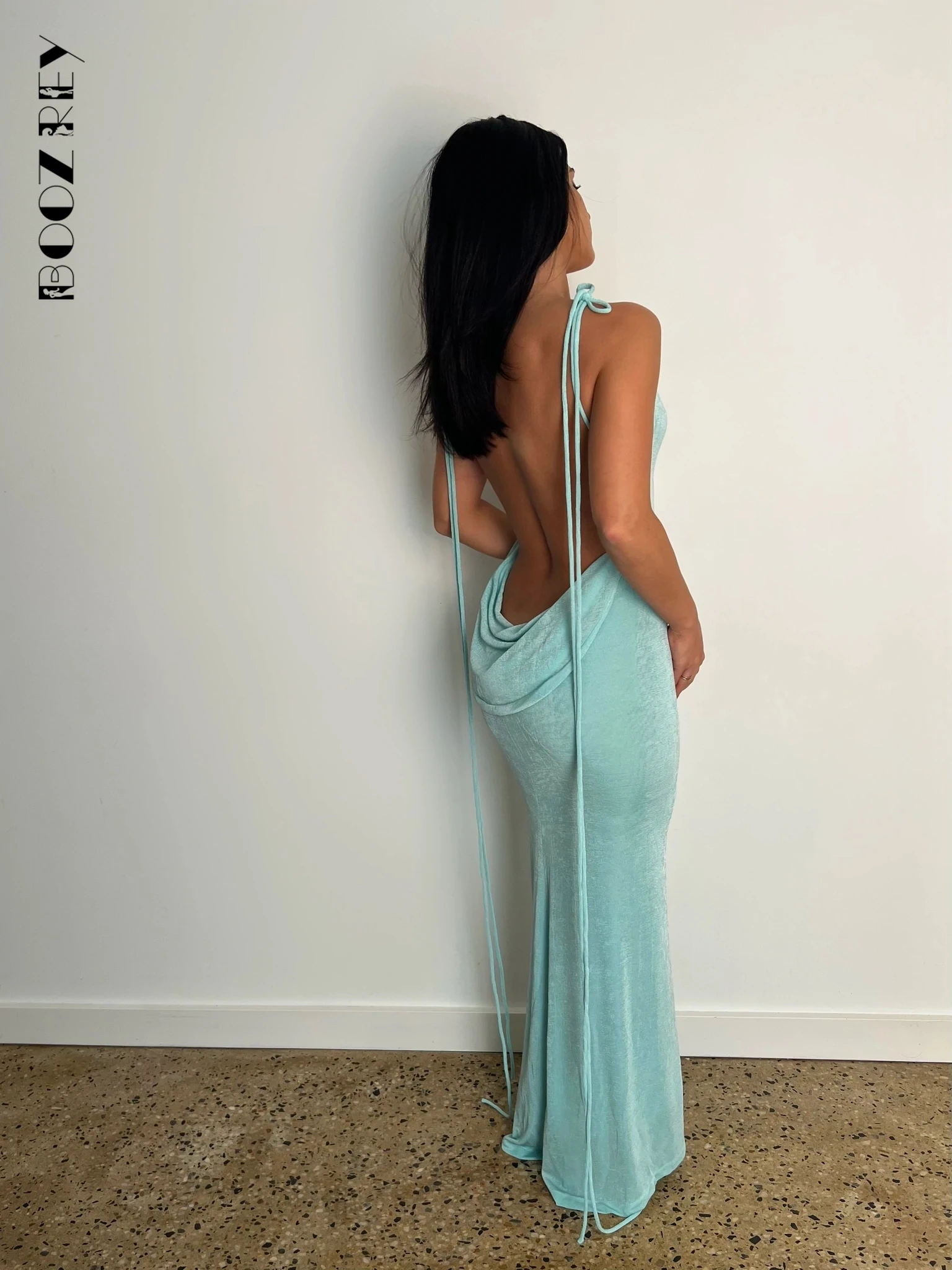 BoozRey Sexy Bandage Sleeveless Dresses for Women 2022 Summer Backless Midi Dresses Elegant Off The Shoulder Beach Robe Dress