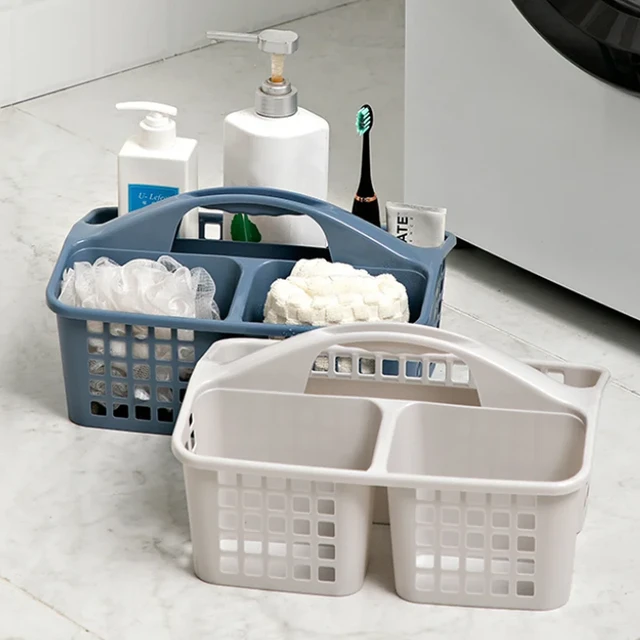 Bath Drain Basket Portable Storage Shower Caddy Tote Rattan Plastic Bathroom  Organizer Cosmetic Wash Handle Box - AliExpress