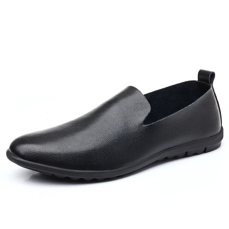 

Loafers Men's Non-slip Leather Slip-on Black Comfortable Driving Shoes Sneakers Male Dress Shoe Light Casual Flats Leather Shoe