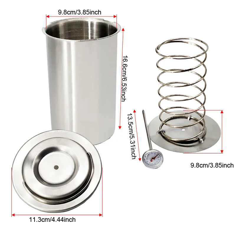 Hamburger Press Maker Hamburger Press 304 Stainless Steel Ham Press Maker Machine Hamburger Making For Meat Poultry Cooked Tools With 100 Pcs Patty Papers Thermometer