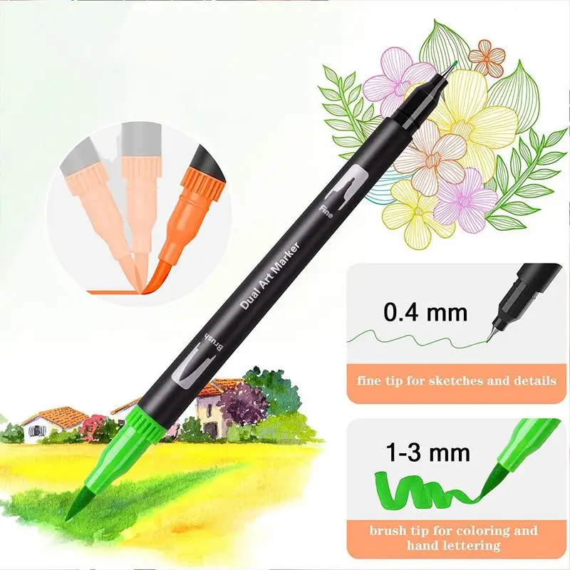 Dual Markers Brush Pen Art Markers Dual Brush Pens For Coloring