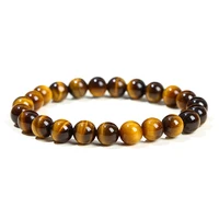 JD Natural Stone Beads Bracelet Amethyst Tiger Eye Crystal Quartz Agate Gem Beads Bangles Women Men Reiki Healling Jewelry Gift - Image 2
