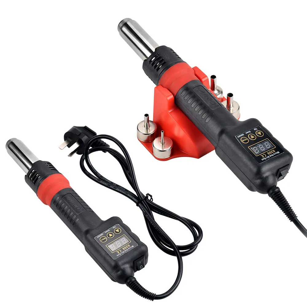 Pistola De Aire Caliente Eléctrica 650W, 110V/220V, Con Pantalla LED Digital Y Temperatura Ajustable 100-480°C, Incluye Boquillas
