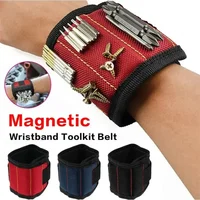 Pulseira magnética para segurar parafusos unhas e brocas, porta-ferramentas de pulso, cintos com ímãs fortes, 5 fileiras 2
