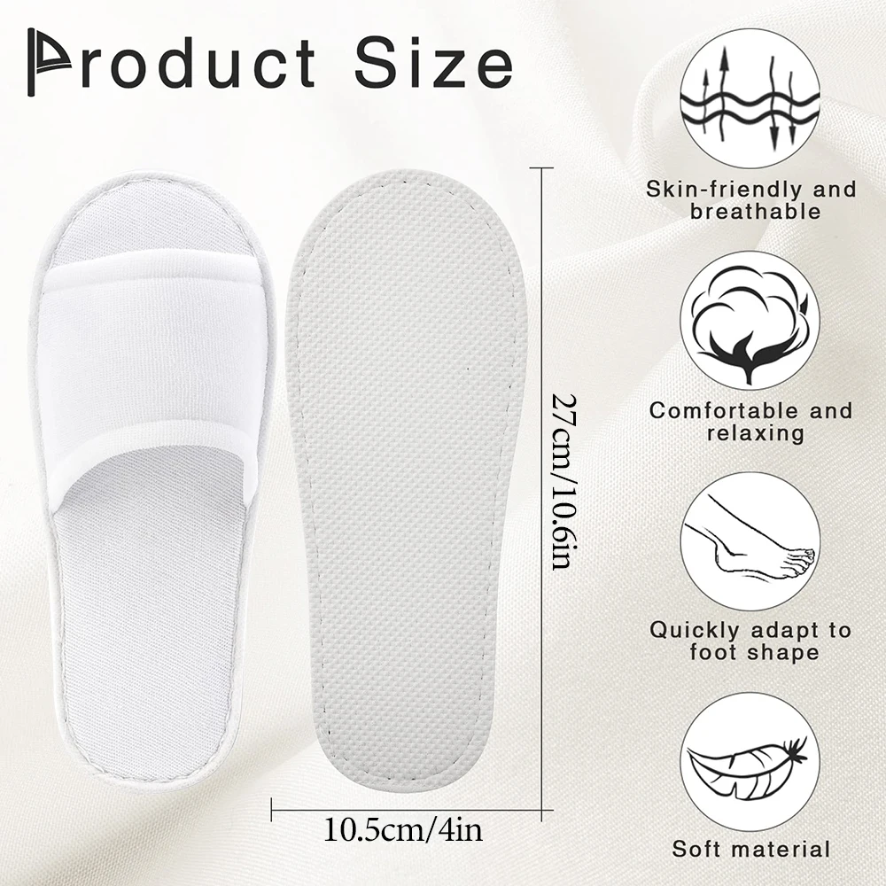 20-200Pairs Open Toe Disposable Slippers for Guests White House Guest Slippers Non-Slip Hotel Slippers Unisex Spa Slippers