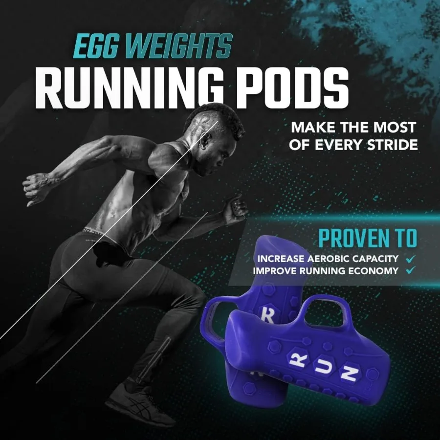 Running Pods 2.0 lbs Set Metal Alloy Hand Weights with Anti-Slip Finger Loop for Running, Outdoor Training for Adults - 2 Pods,