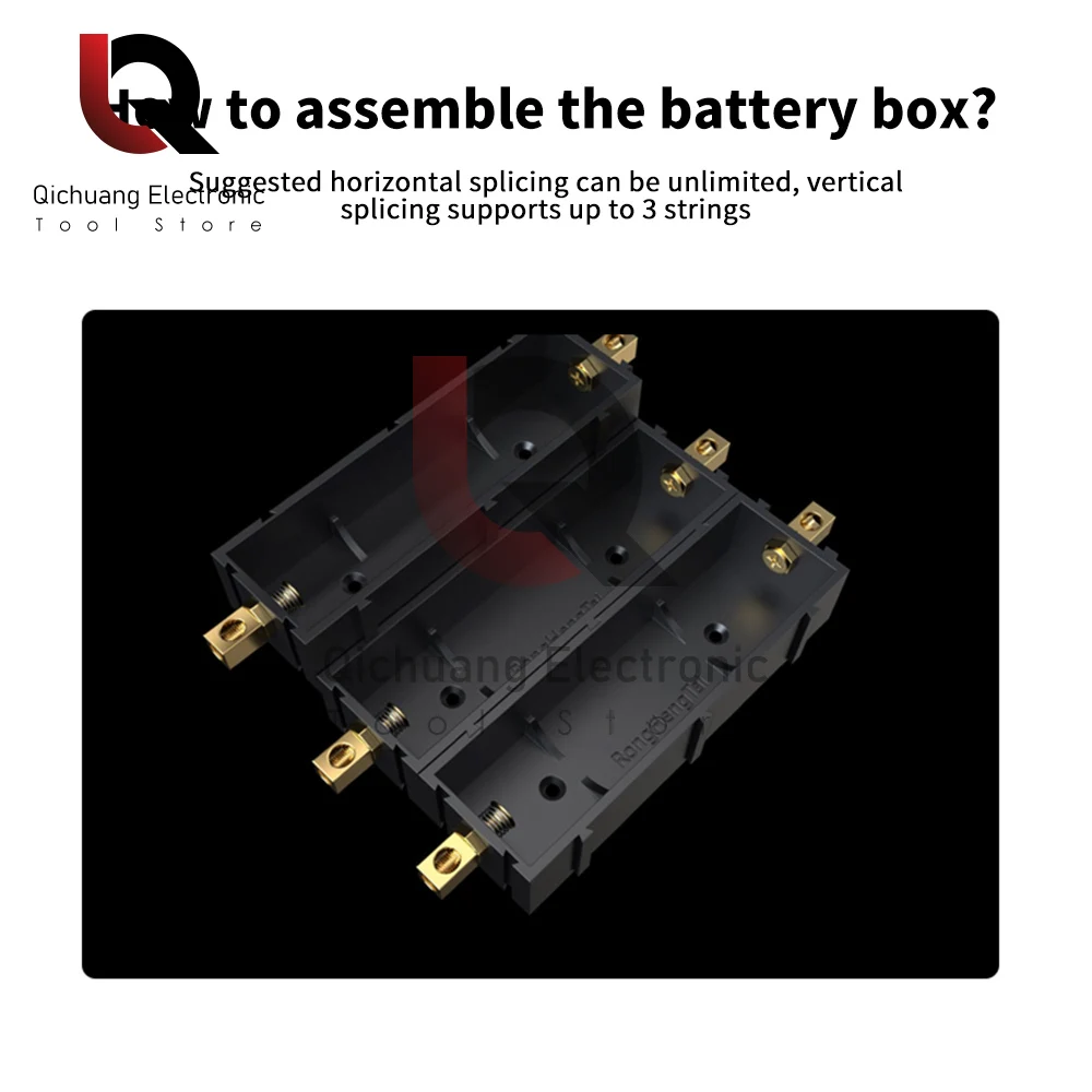 18650 21700 20700 Battery Case Solder-free Splicable Battery Box Battery Slot 18650 Holder with Lid Connector Optional DIY