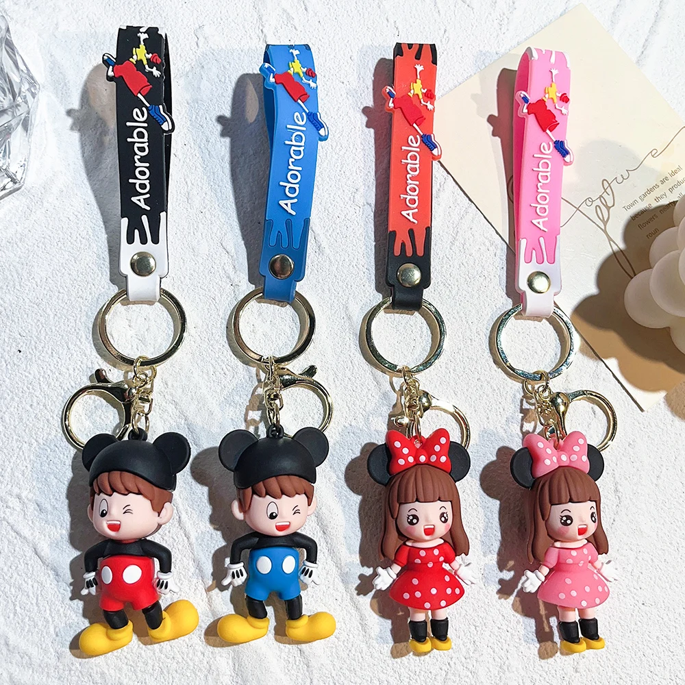 Disney Genuine Mickey Minnie Mouse Cute Metal Keychain Cartoon Car Charms  Bag Pendant Keyring Gifts For Couple Key Chain - Plush Keychains -  AliExpress