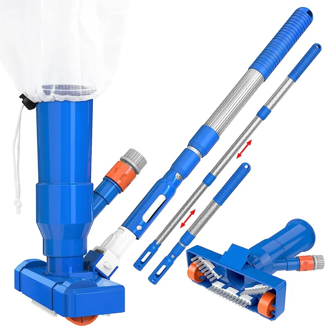 Upgrade 40" Portable Pool Vacuum Cleaner,Pool Underwater Vacuum Jet Cleaner w/Brush 3