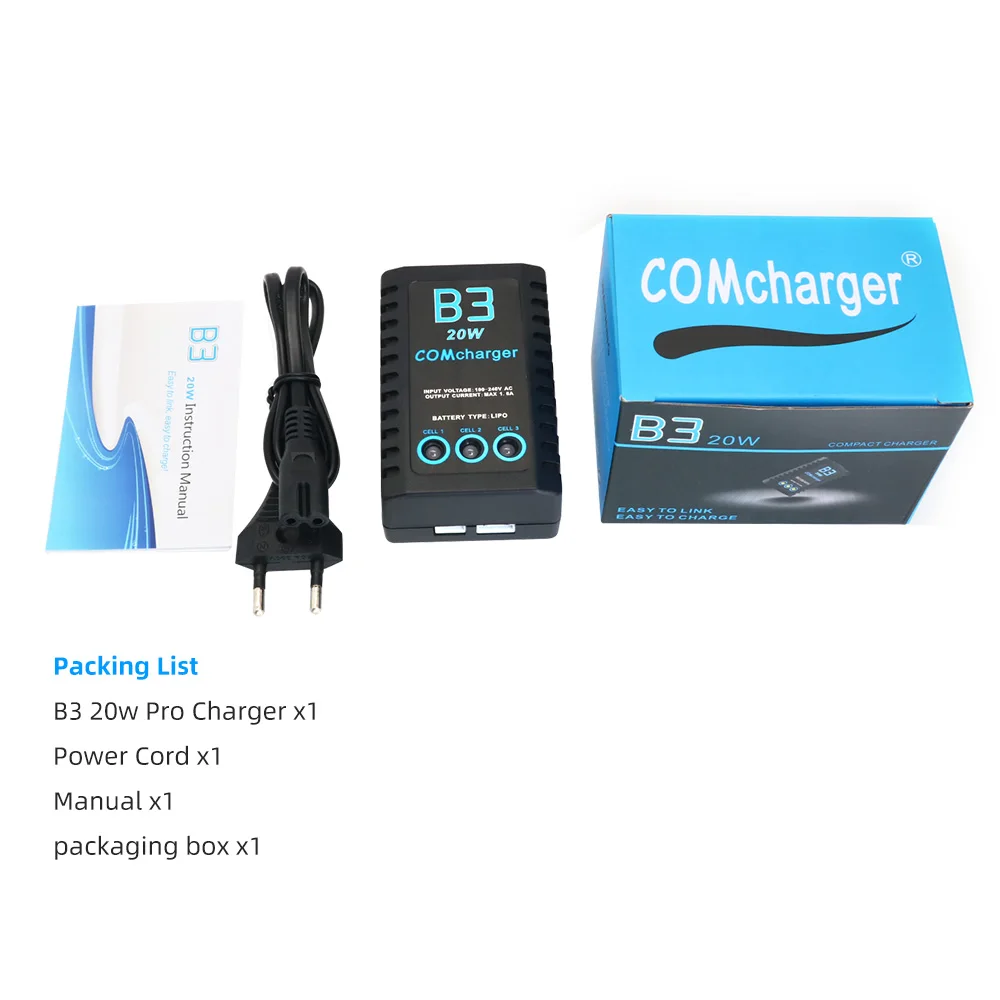 Chargeur Lipo IMAX B3 20W 2-3S 1.6A pour Batteries Drone RC