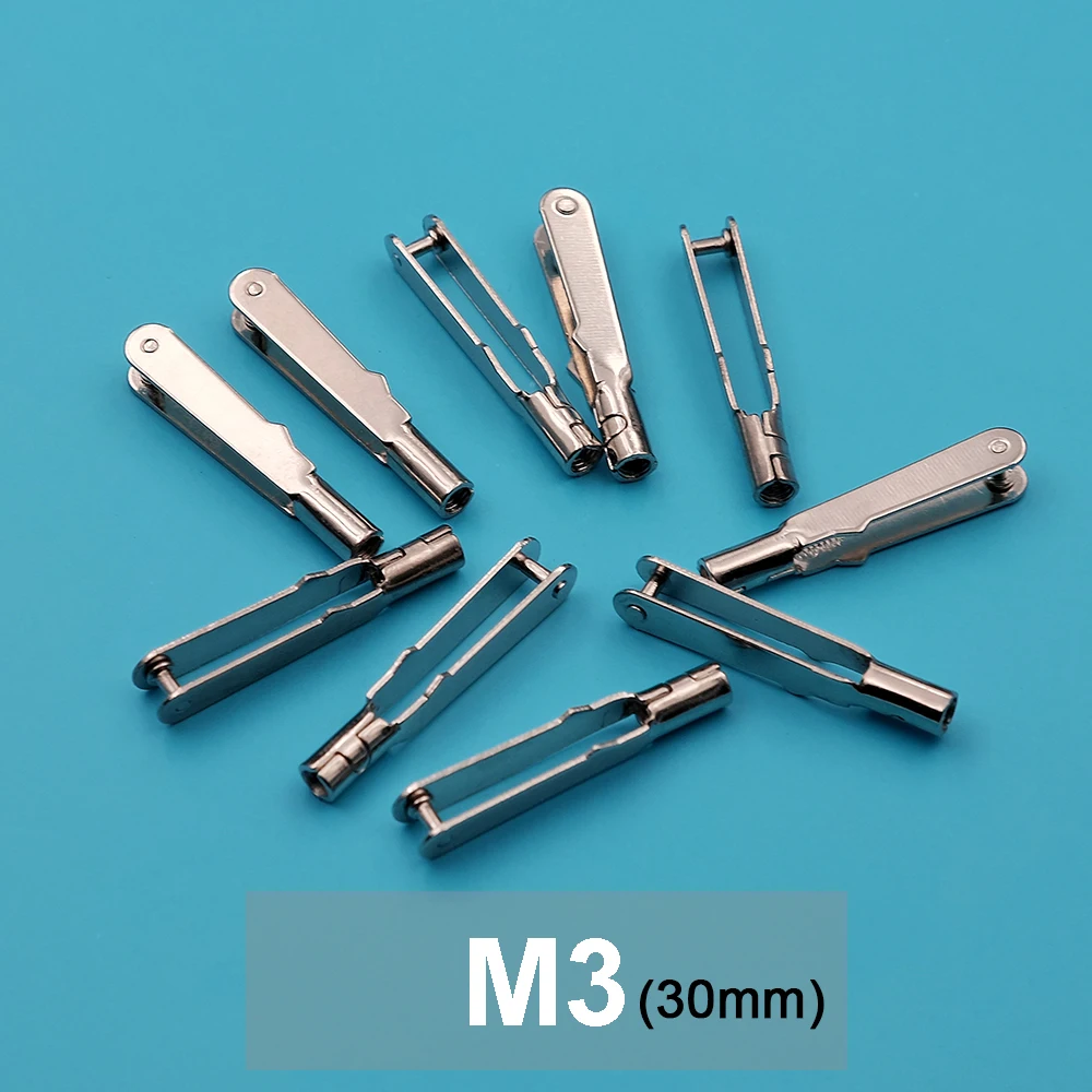 10 adet M2/M3 çelik Clevis itme çubuğu çoğaltıcı Servo bağlantı seviyesi/çubuk Chuck boynuz klipsi RC mikro Drone uçak tekne parçaları