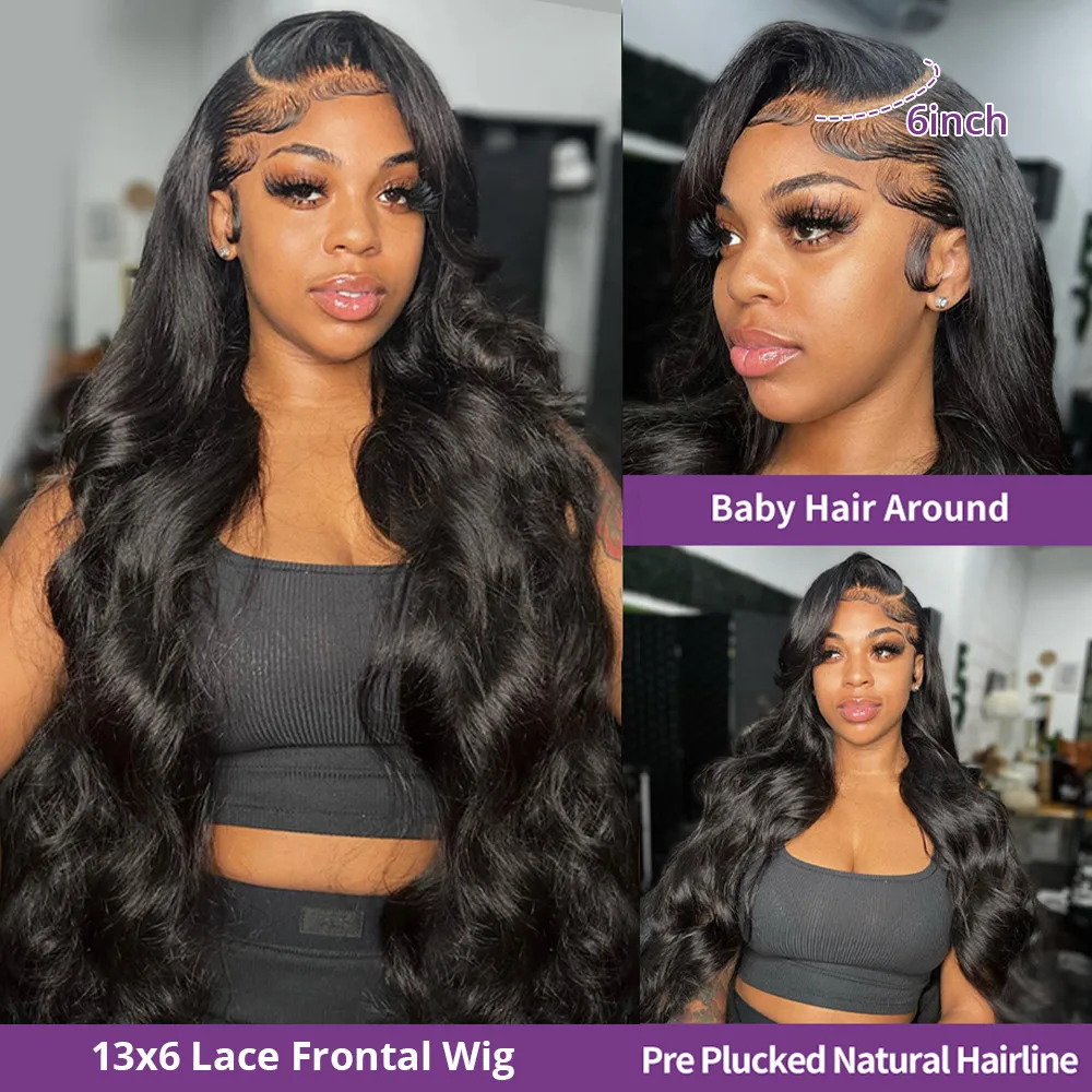 13X4 13X6 Hd Body Wave Lace Front Human Hair Wigs Brazilian Pre Plucked Remy 30 40 Inch Transparent Lace Frontal Wigs for Women 2