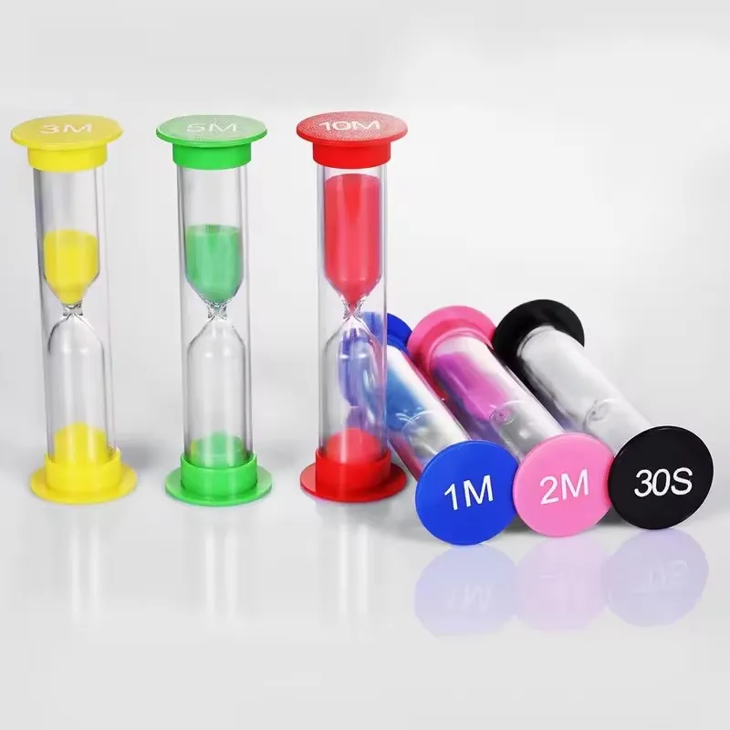 Sand Timer Liquid Hourglass Timer Colored Hourglass 6Pcs 3-Minute Hourglass For Brushing Teeth