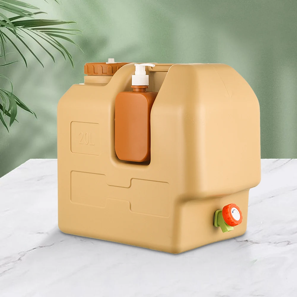 Portable Water Jug 20L Portable Camping Water Jug with Spigot and Soap Dispenser Water Tank BPA Free Storage Tank for Outdoor Camping Car