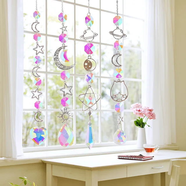 ATTRAPE-SOLEIL SUSPENDU ARC-EN-CIEL, décoration, carillon à vent en cristal  EUR 9,18 - PicClick FR