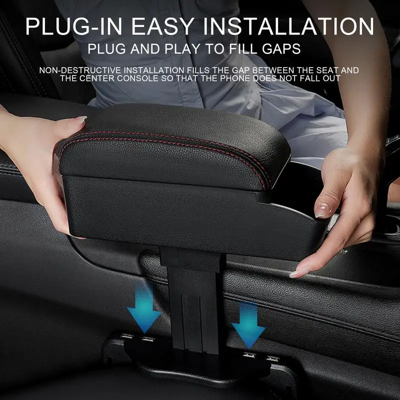 

Car Center Console Cover Center Console Car Armrest Seat Box Adjustable Car Armrest Box Storage Box With USB Interfaces For
