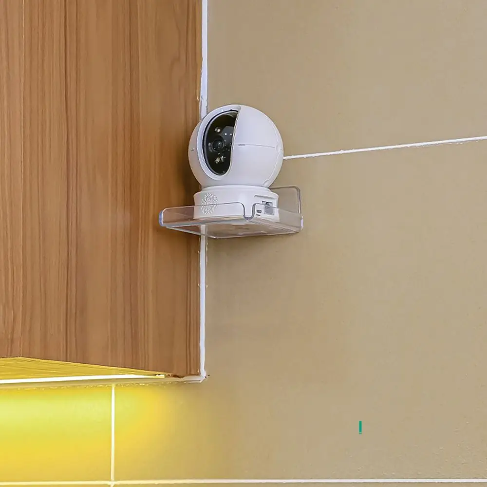 Punch-Free Home Monitoring Bracket Wall-Mounted White Clear Camera Bracket Multi-functional Shelf for Home Universal 4