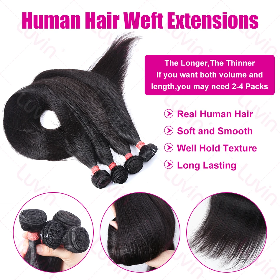 Brazilian Raw Virgin 100% Human Hair Bone Straight Extensions Real Bulk For Braiding 30 40 Inch Bundles Double Weft Quick Weave 2