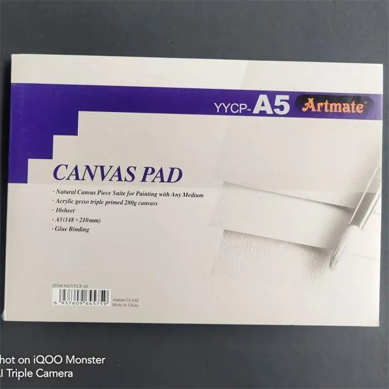 A5 Size 100% Cotton Blank Painting Canvas Sheets Book 10 Pieces