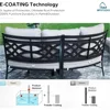 Patio Furniture Set, 8 Seats Half-Moon Curved Outdoor Sectional Sofa Conversation Set, Woven Rattan Patio Couch 4