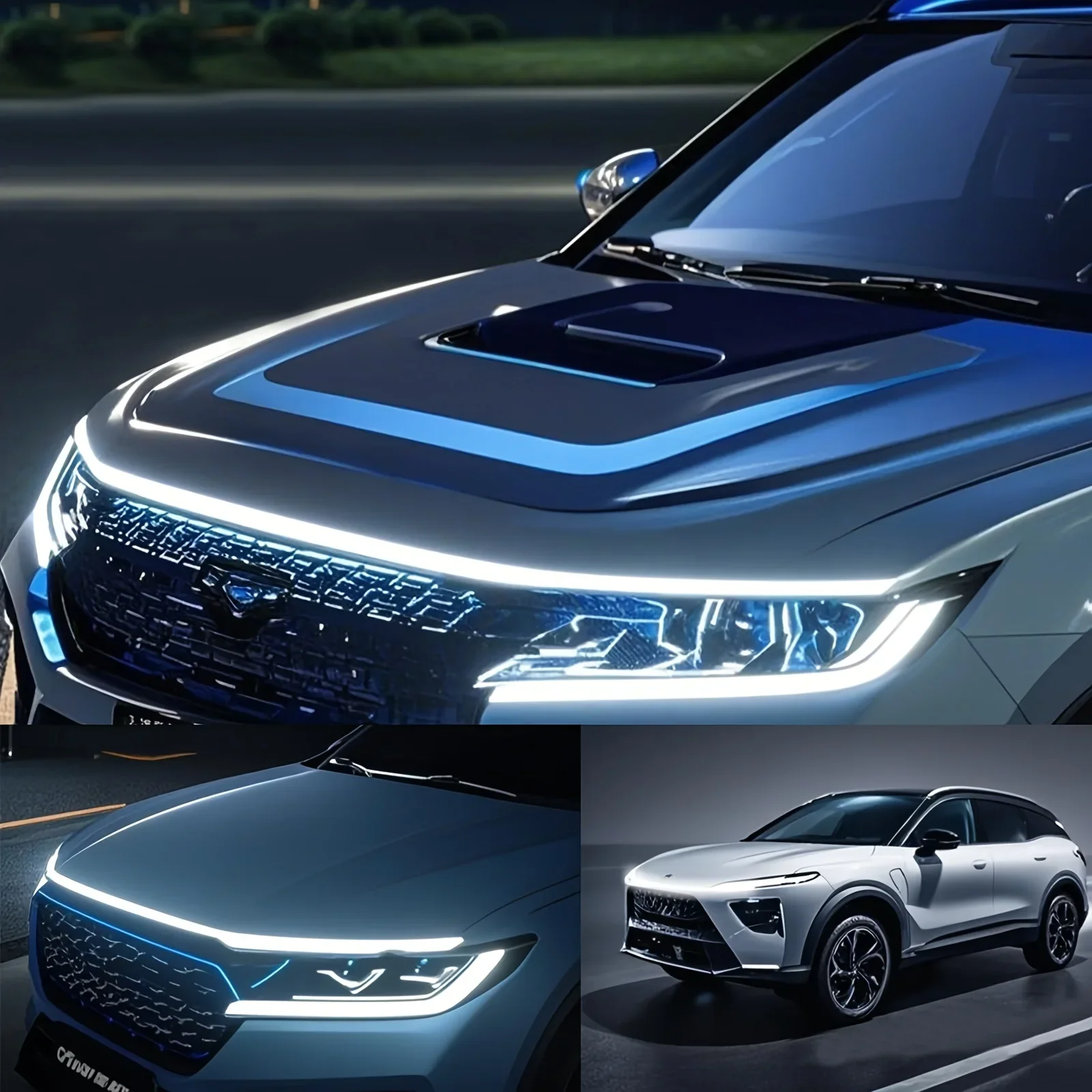 New LED Car Hood Decorative Light Strip With Start Scan Meteor Dynamic Car Daytime Running Light  With Turn Signal Lamp 12V 1