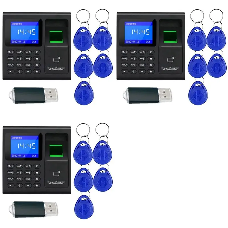 【RECOMENDAR】3X 시간 출석 기록기, 지문, RFID, PIN 펀칭 ..