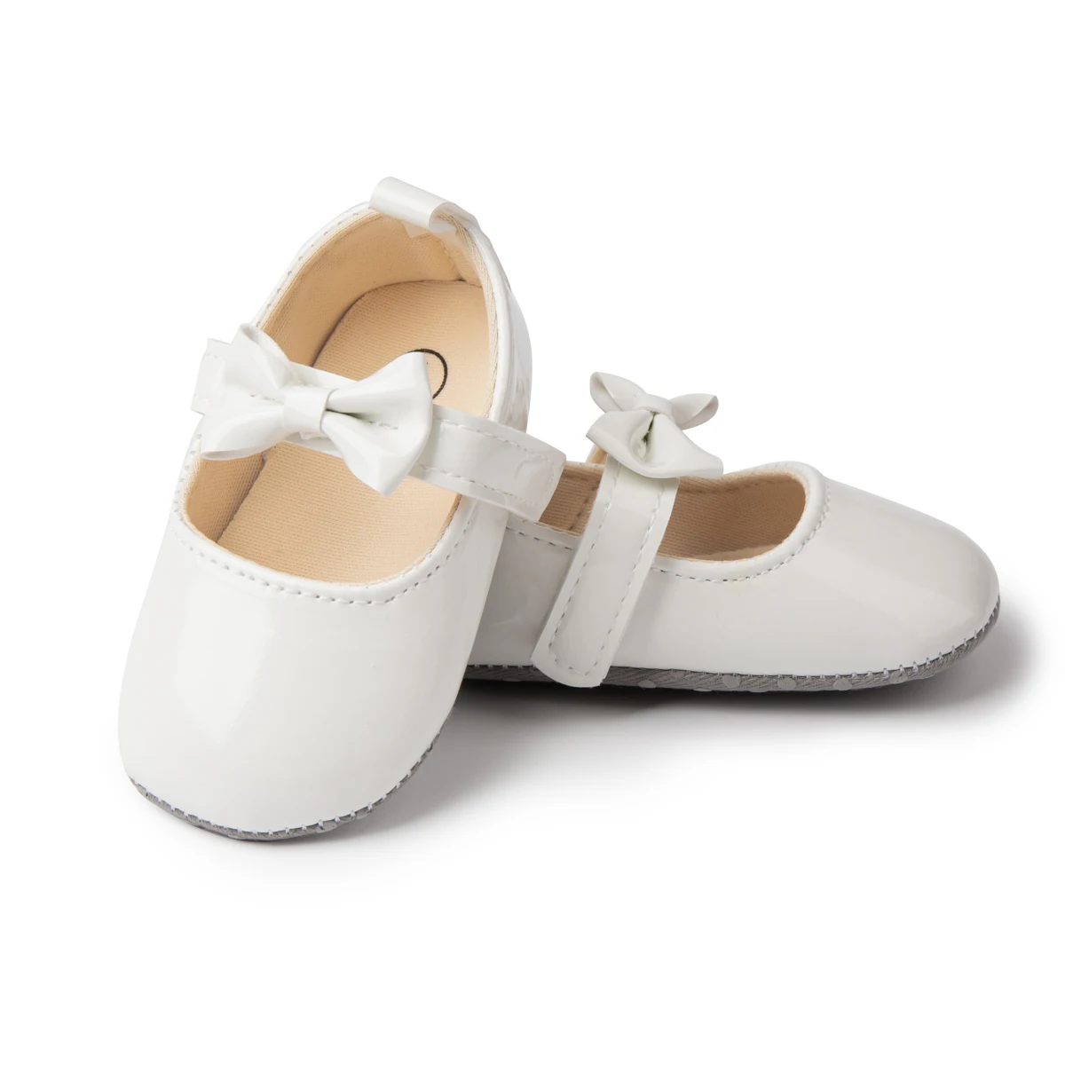 thumbnail image 2 of BOBOGOJP Baby Girls Shoes Infant Mary Jane Dress Bowknot Princess Crib Flats For Newborn First Walkers Beige 7 2 of 10