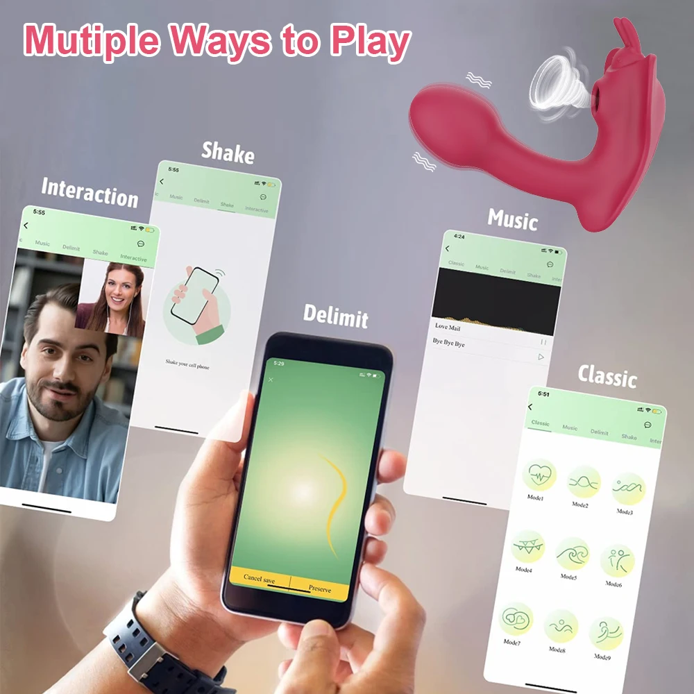 Butterfly APP Bluetooth Dildo Vibratore Femminile Telecomando Wireless Indossare G Spot Clitoride Stimolatore Massaggiatore Giocattolo Sessuale_voghion.com