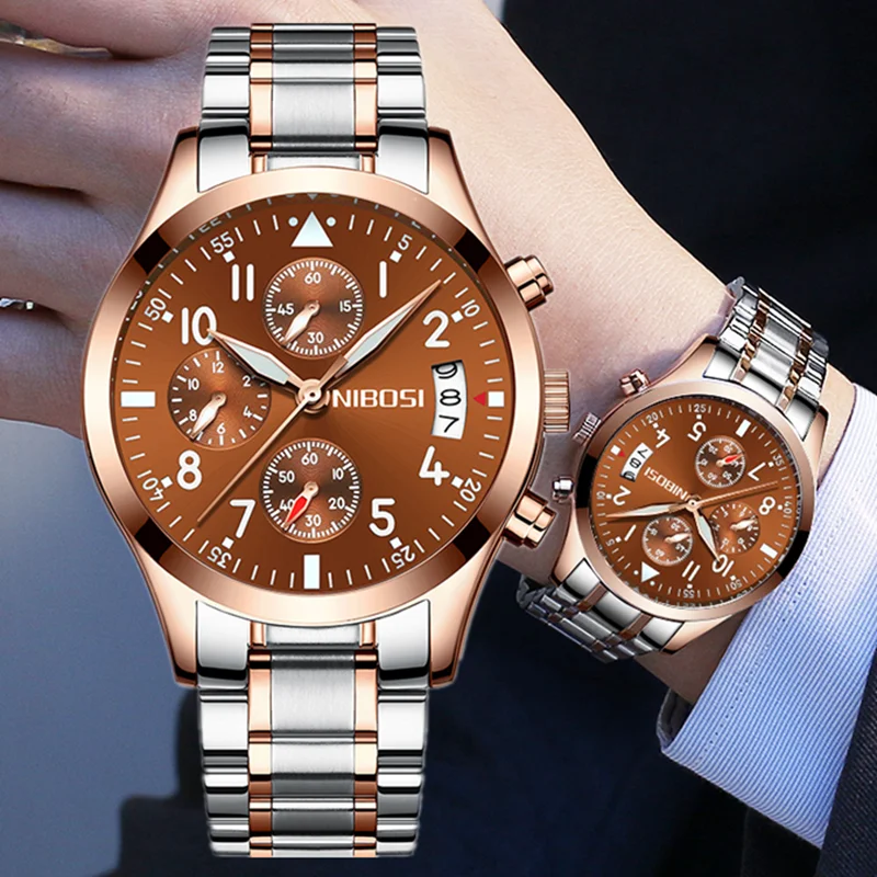 NIBOSI Mens Watches Top Brand Luxury Sport Watch Waterproof Quartz Male Clock Casual Military Wristwatch Relogio Masculino
