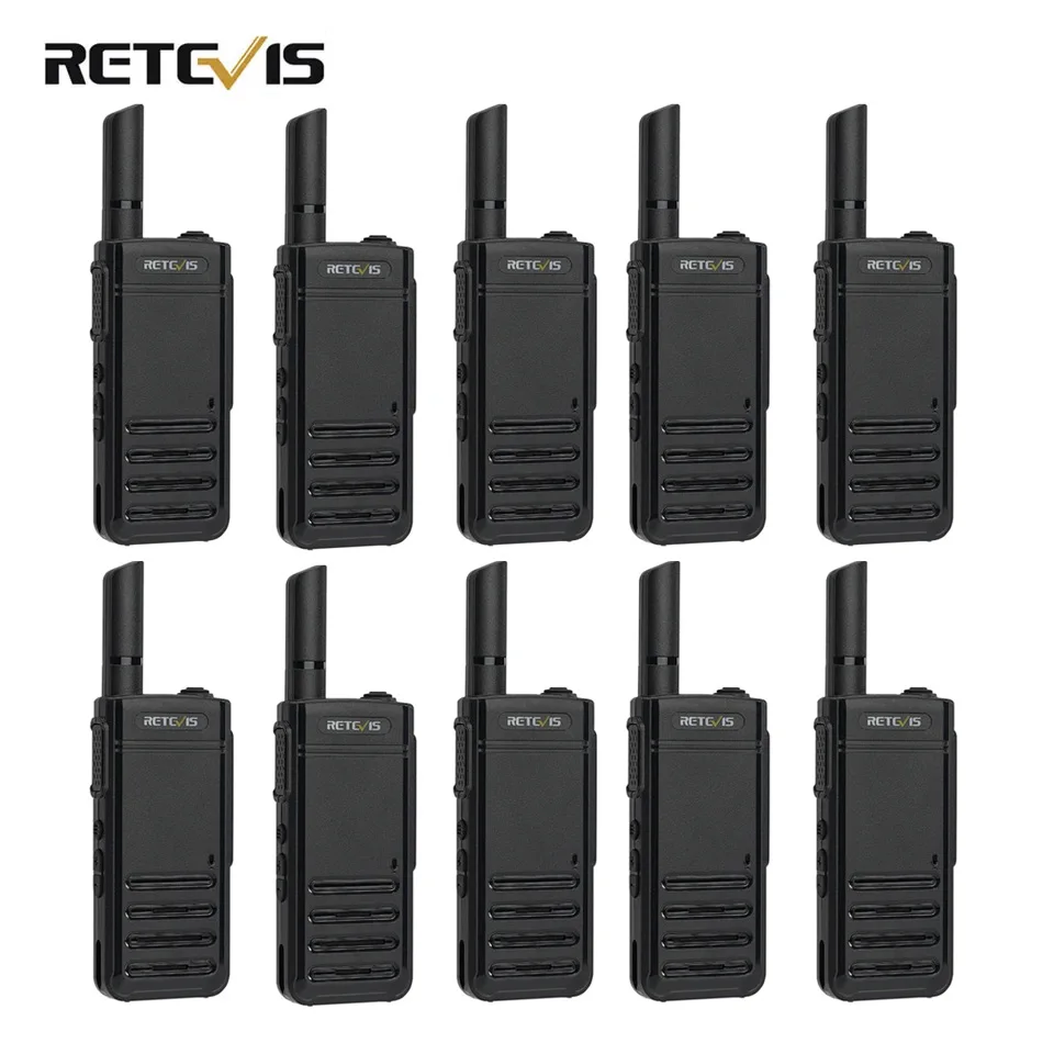 Rb639 Walkie Talkie Retevis 10 Pezzi Walkie-Talkie Leggeri A Lungo Raggio Type-C Radio Portatile Bidirezionale Comunicador Per Ristorante