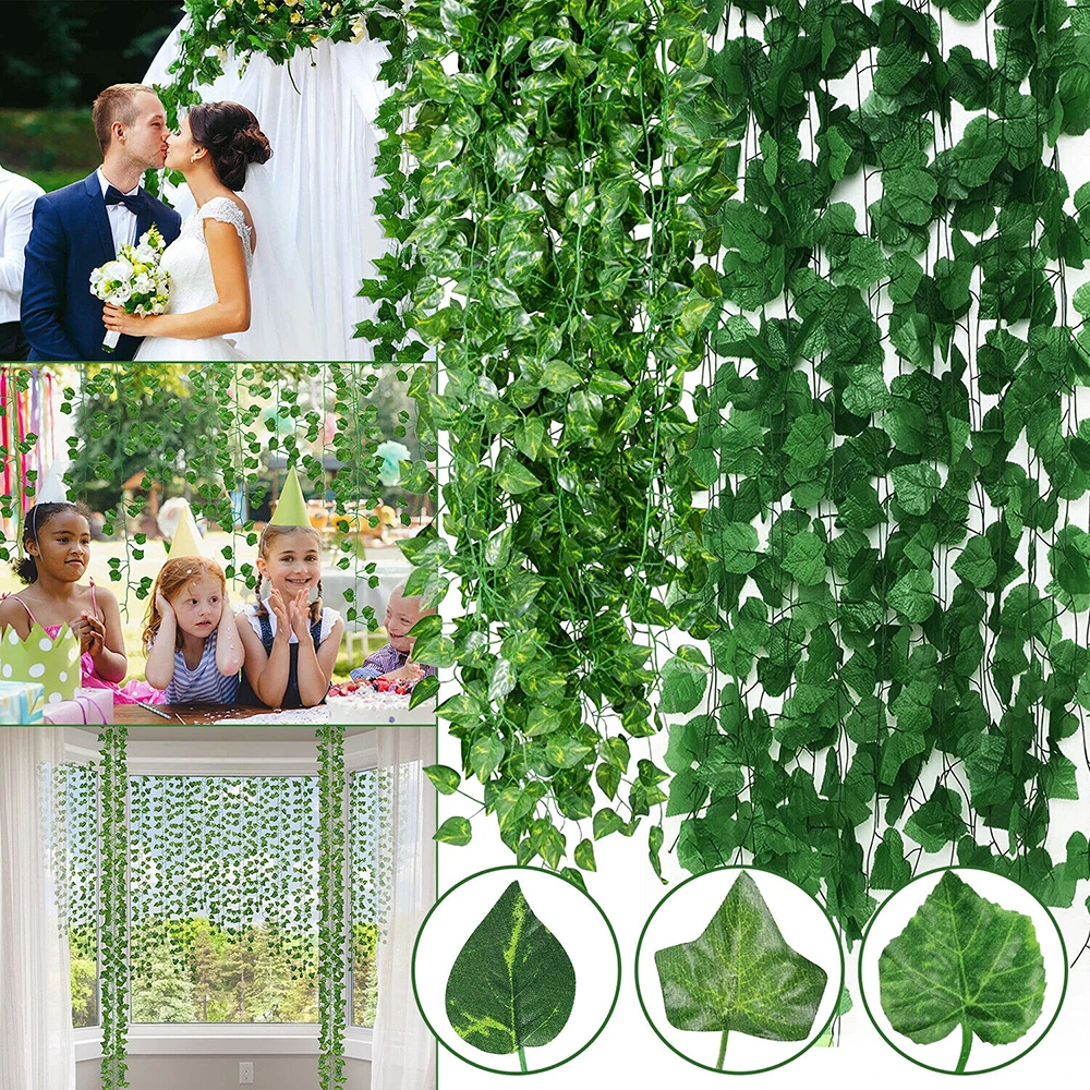 

Artificial Plants For Decoration Fake Vines Liana Hanging Ivy Plant Creeper Outdoor Wedding Bedroom Home Decor Leaves Green Wal