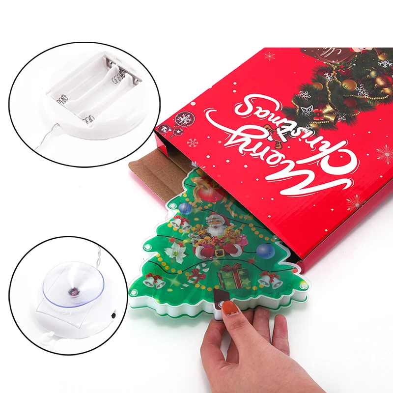 1pc Christmas Hanging LED Sucker Lamp Light Santa Claus Snowman Holiday Window Display New Year Decoration Xmas Party Supply_voghion.com