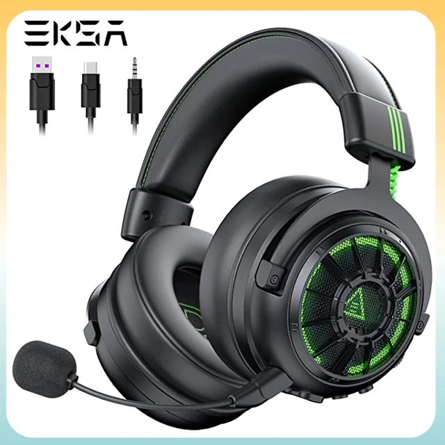 EKSA Auriculares para juegos E1000, auriculares de computadora con  micrófono con cancelación de ruido y luz RGB, sonido envolvente 7.1,  compatible con