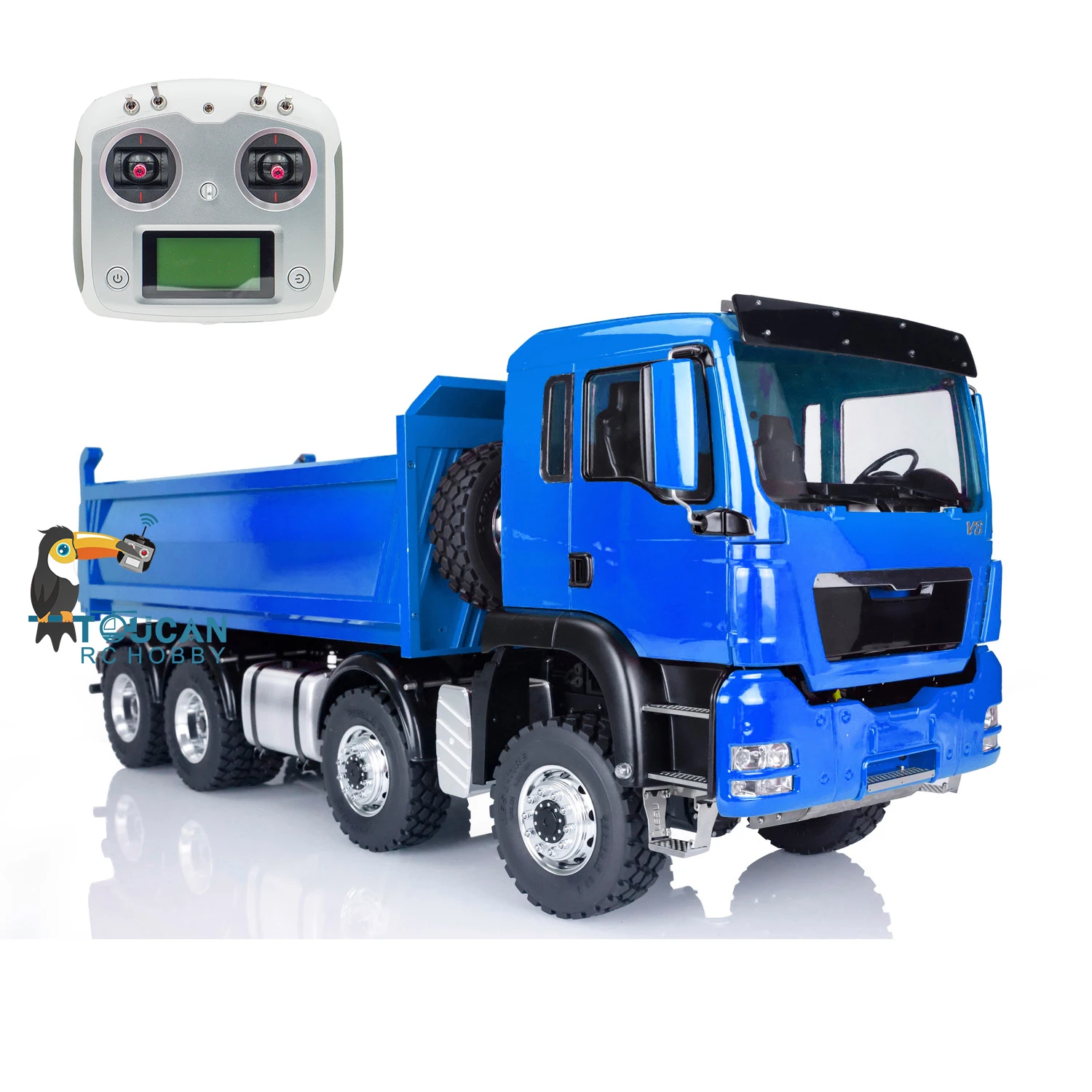 

1/14 Scale LESU 8*8 Hydraulic Lifting RC Dumper Truck Model Motor ESC Painted Blue W/ Radio Oil Tank Sound Cabin THZH0349