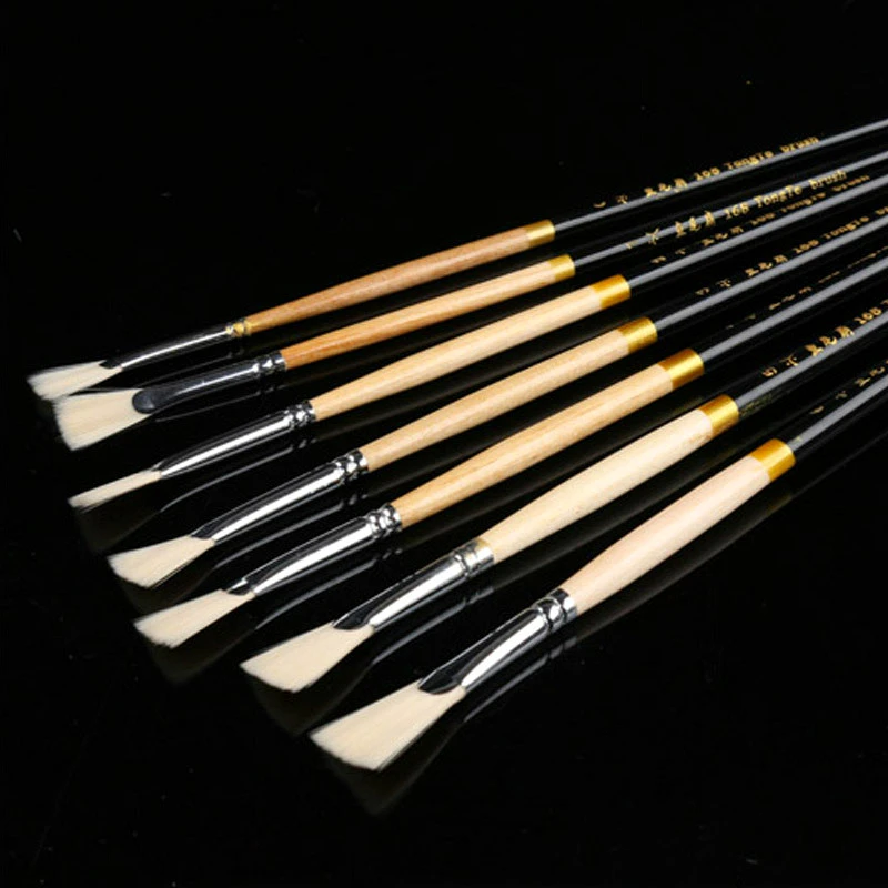 

High Strength 13pcs Luxury Nylon Hair Oil Painting Brush Set Watercolor Landscape Fish Tail Fan Type Outline Paint Writing Brush