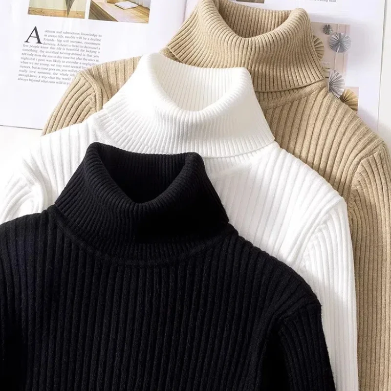 New Autumn and Winter Women's Clothing Turtleneck Solid Color Long-sleeved Sweater Casual Pullover Bottoming Shirt Knitwear