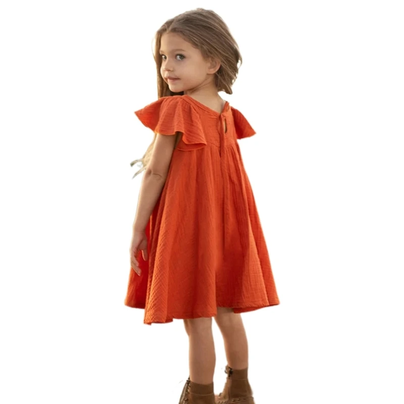 

Вечернее платье для девочек, хлопковое платье без рукавов с рюшами, хлопковое платье для маленьких девочек, летнее платье, и