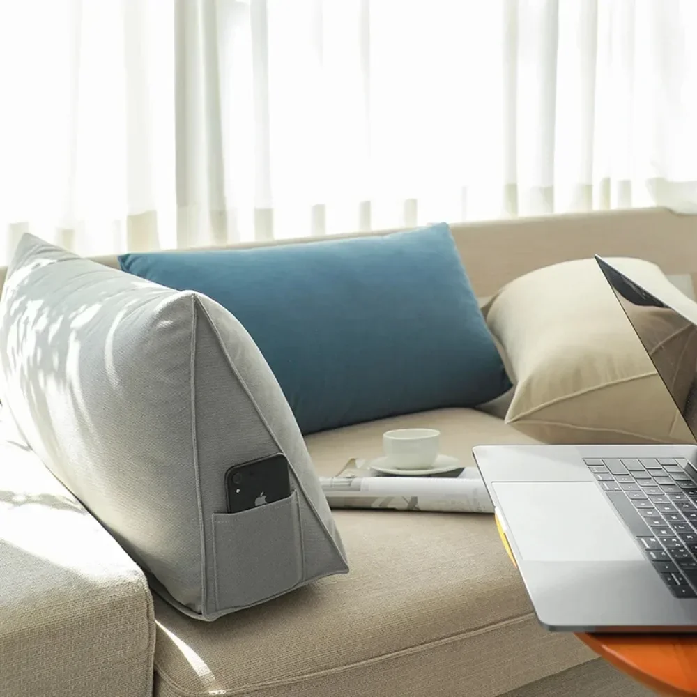 Sofa Cushion Pillow Soft Chair Cushion Triangle Bedside Pillow TV Rest Reading Lumbar Cushion Large Bed Backrest Sofa Cushions 2