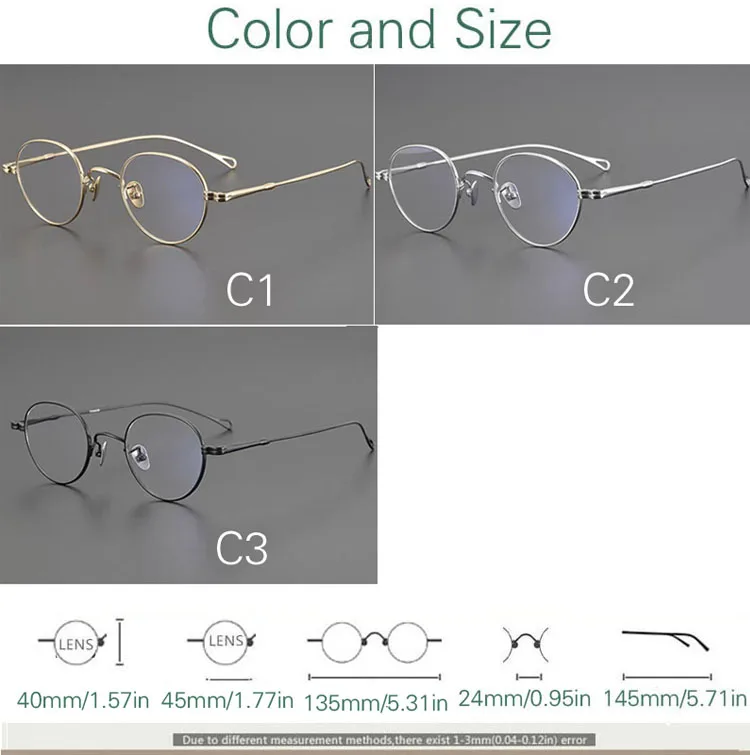 Yujo 07 Eyeglasses — Frame Dimensions & Sizing Chart