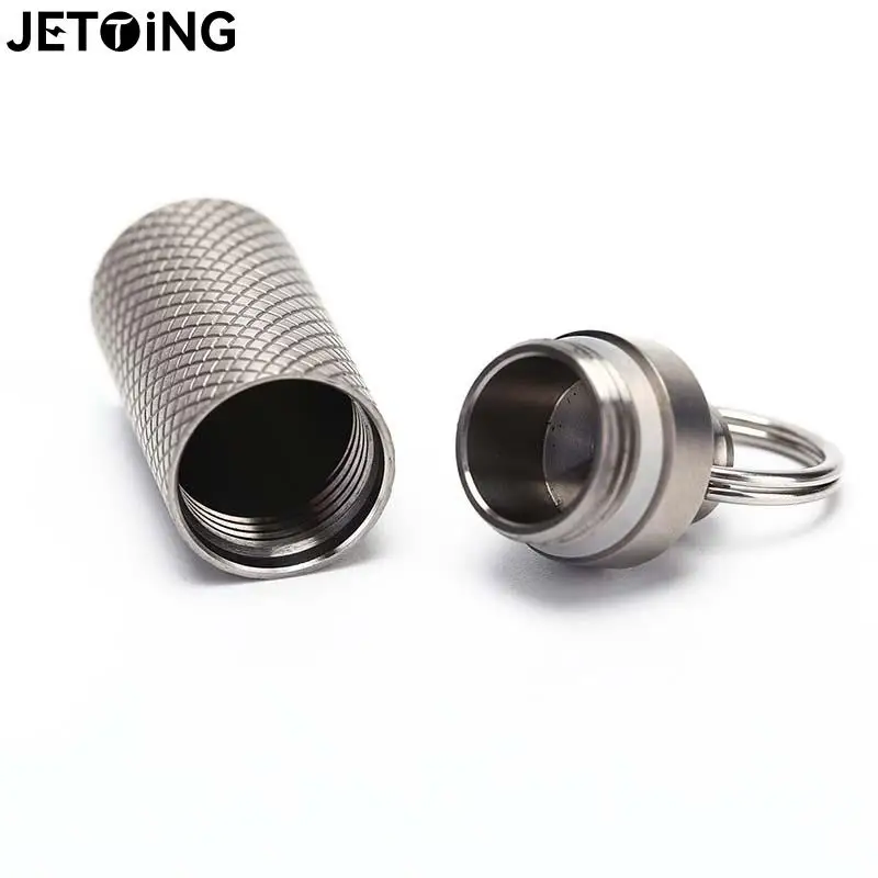 Outdoor Waterproof Canister Titanium Alloy Waterproof Canister Medicine Seal Capsule Bottle Keyring Multi Tools whistle keychain car adhesive tape keychain tool tactical keychain keychain carabiner pill box waterproof bottle camping gas canister