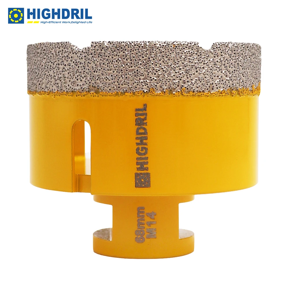 

HIGHDRIL 1pc M14 Dia68mm Diamond Saw Hole Cutter Vacuum Brazed Drilling Bits For Granite Porcelain Angle Grinder Core Holes Bit