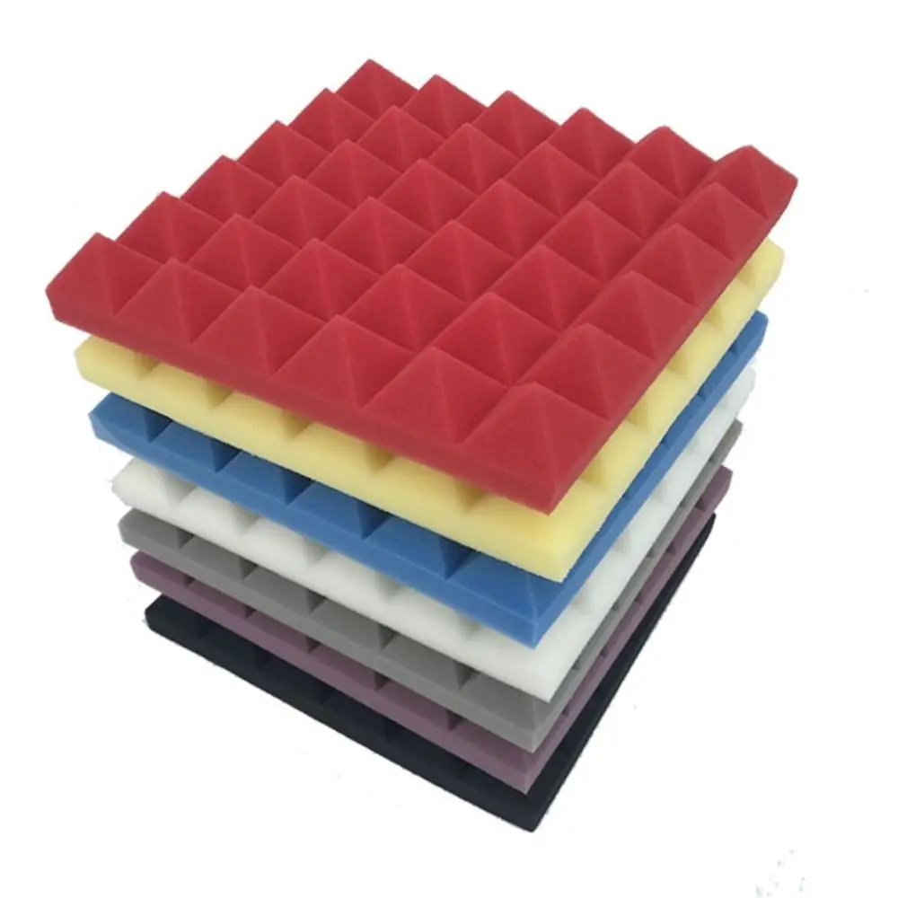1PC Soundproofing Foam High-density Flame-retardant Pyramid Noise Sound-Absorbing Acoustic Foams Sound Treatment Panel 2