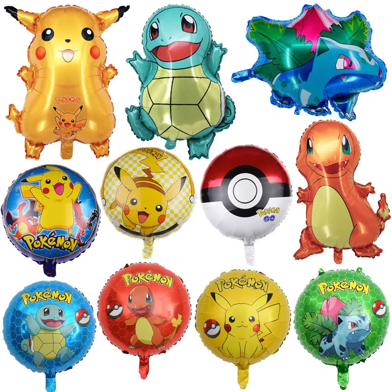Cartoon Pokemon Helium Foil Balloon Anime Pikachu Squirtle Charmander
