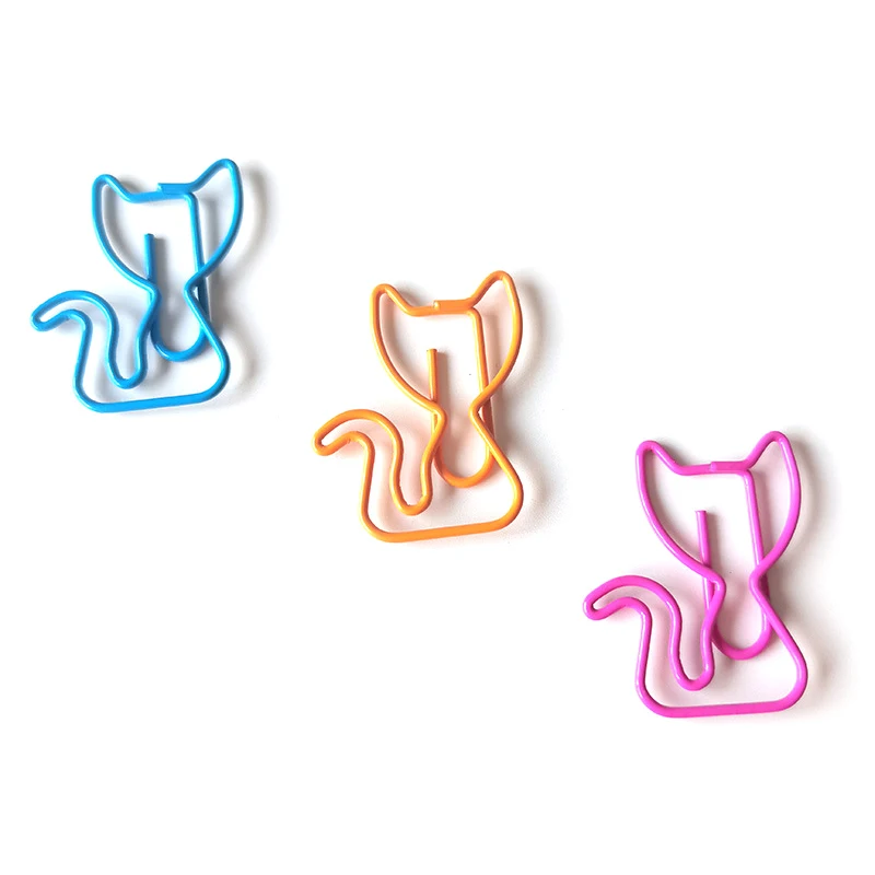 【좋음】10/100PCS 음표가 있는 종이 클립 사무용품 동물 종이 클립 불규칙한 모양의 다채로운 종이 클립