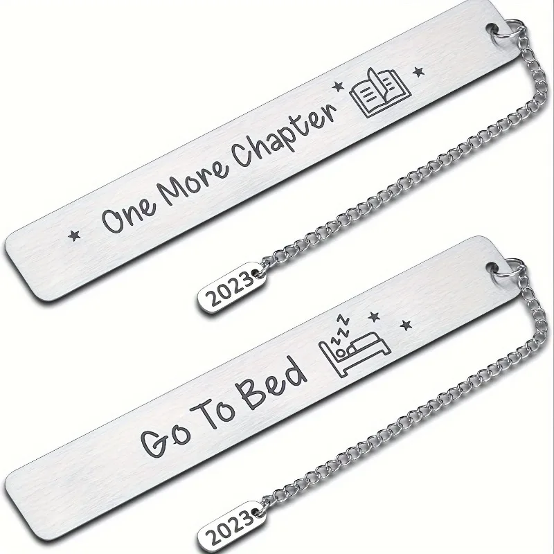 

Letter Bookmark One More Chapter Bookmarks for Books Stainless Steel Stationery Go To Bed School Supplies Teacher Book Marks