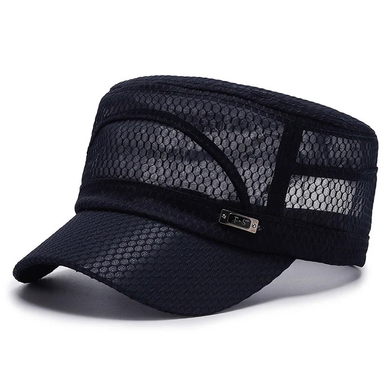 

Vintage Sun Protection Military Caps Unique Dad Hat Trucker Cap Men Hats Summer Breathable Flat Top Men Adjustable Baseball Cap